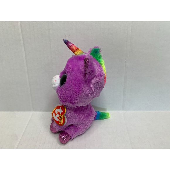 New Ty Beanie Boos Plush Purple Rosetta Stuffed Doll Toy Unicorn 6 in Tall - Picture 2 of 4